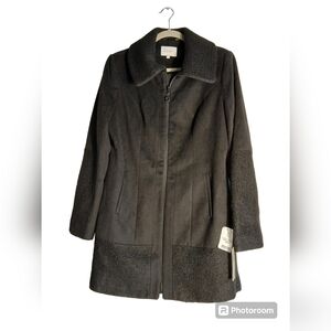 WOOL Coat/Jacket NWT Size L Black from Laundry